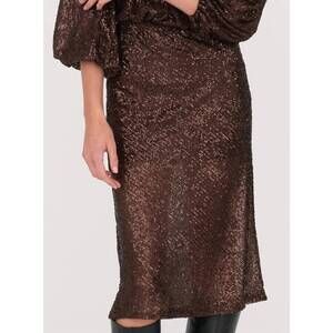 NEW SECULAR karolina bias midi skirt in chocolate